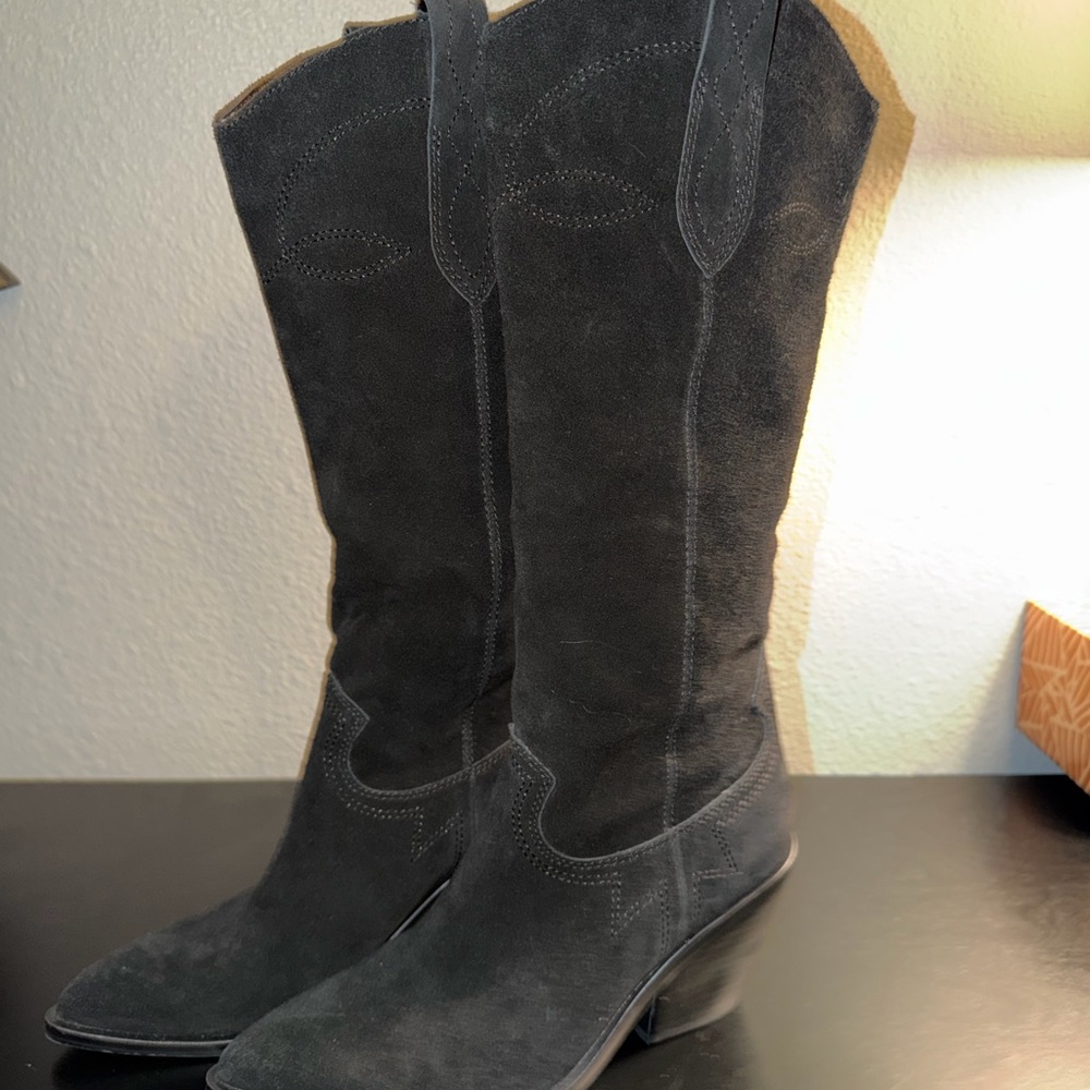 Nordstrom Black Suede Heeled Boots